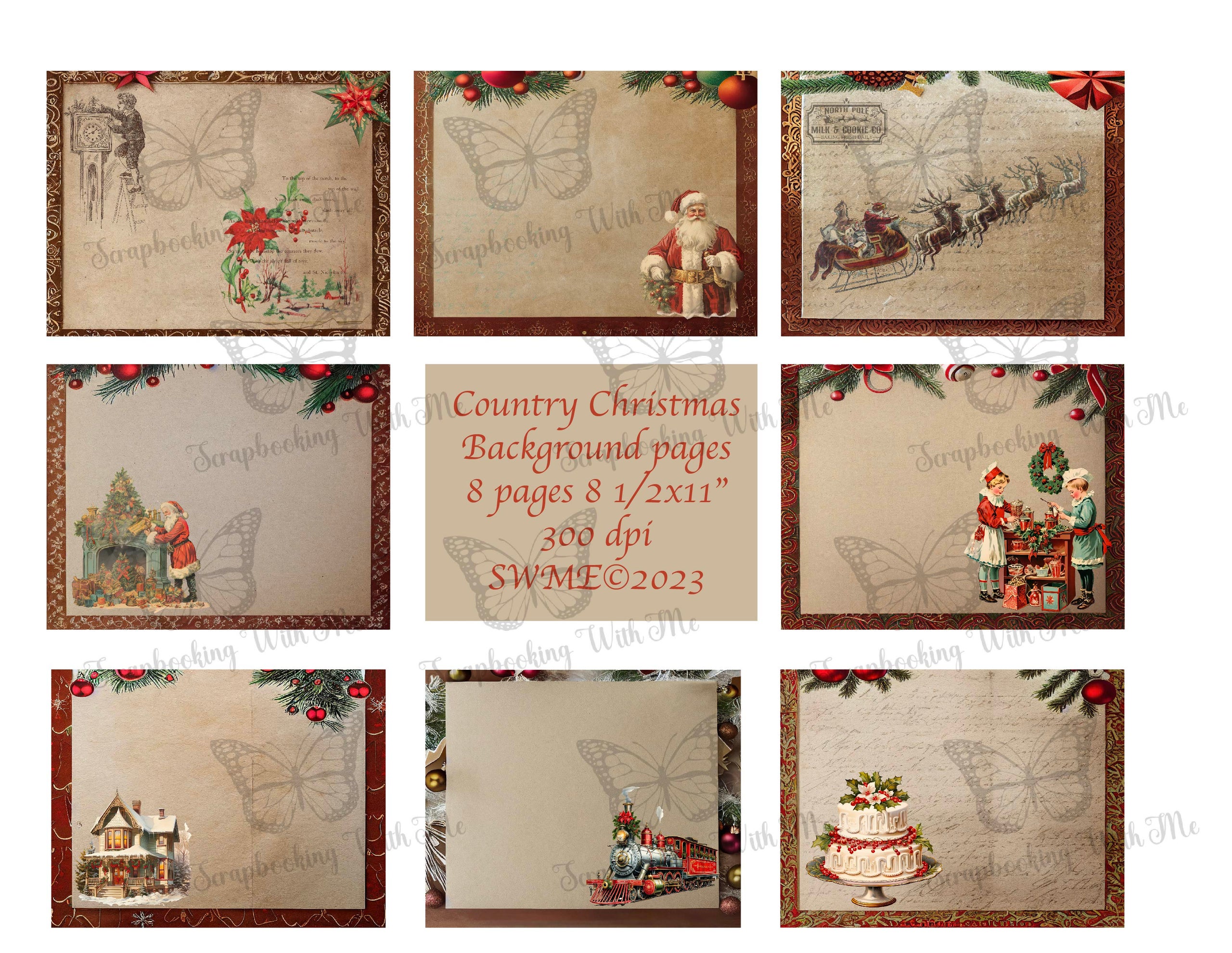 Country Christmas Kit By E ~ 19 sheets **Please order separately from  physical items**